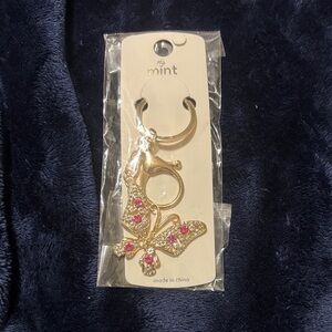 Butterfly Bag Charm with Pink Accents